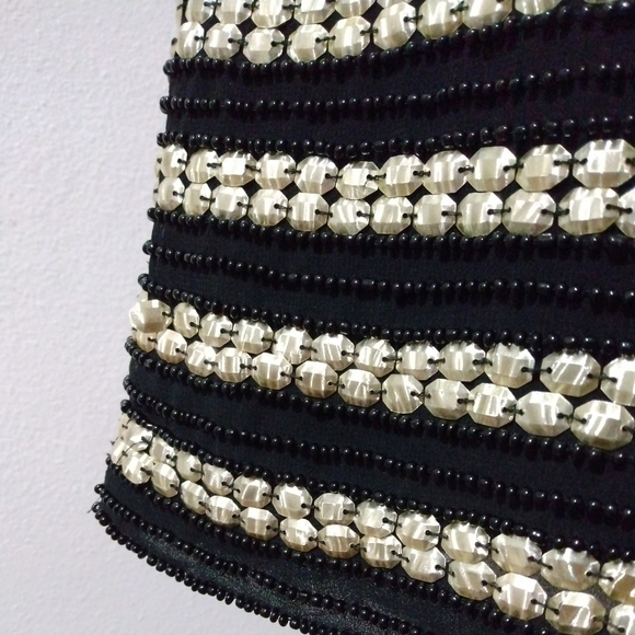 Bebe black beaded metallic dress sz 2 - Picture 7 of 9